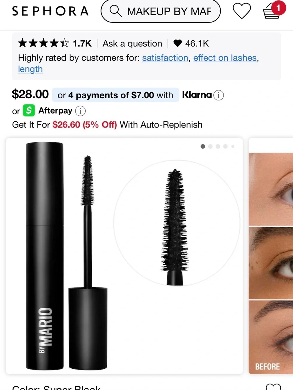 Makeup By Mario volumizing mascara